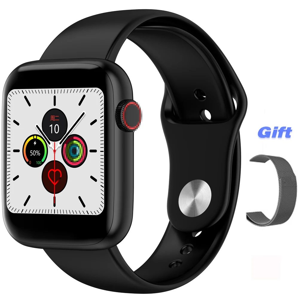 W75black 44 мм умные часы серии 5 40 мм IWo12 Lite Bluetooth часы ЭКГ кровяное давление фитнес часы SmartWatch IWO PK iwo8 12 для Apple iphone - Цвет: W75black