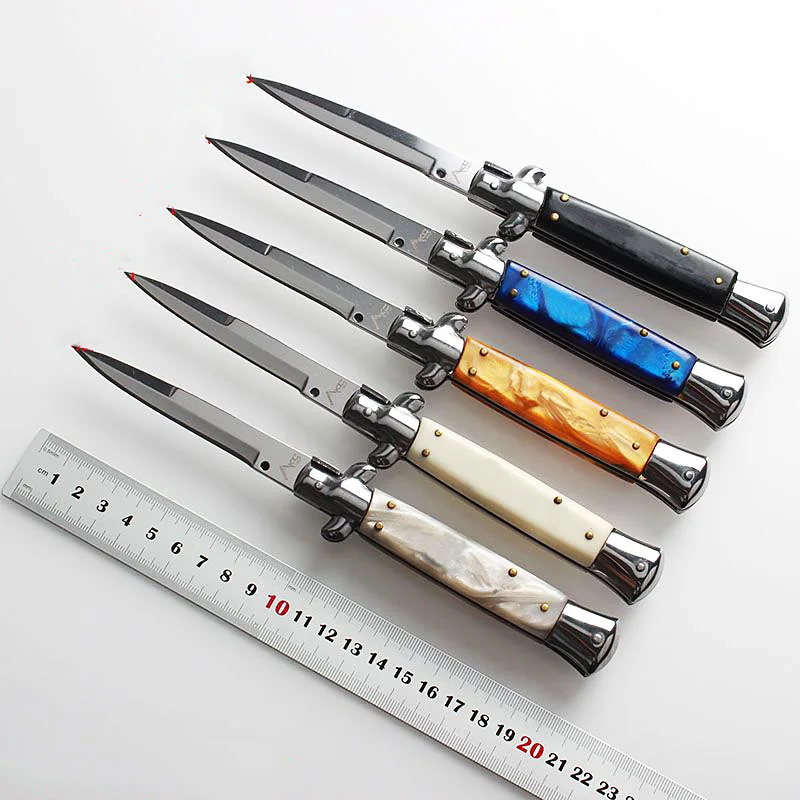

Coltello pieghevole automatico tattico AKC Coltello a lama fissa Coltello a lama fissa 440C Strumento EDC per protezione esterna