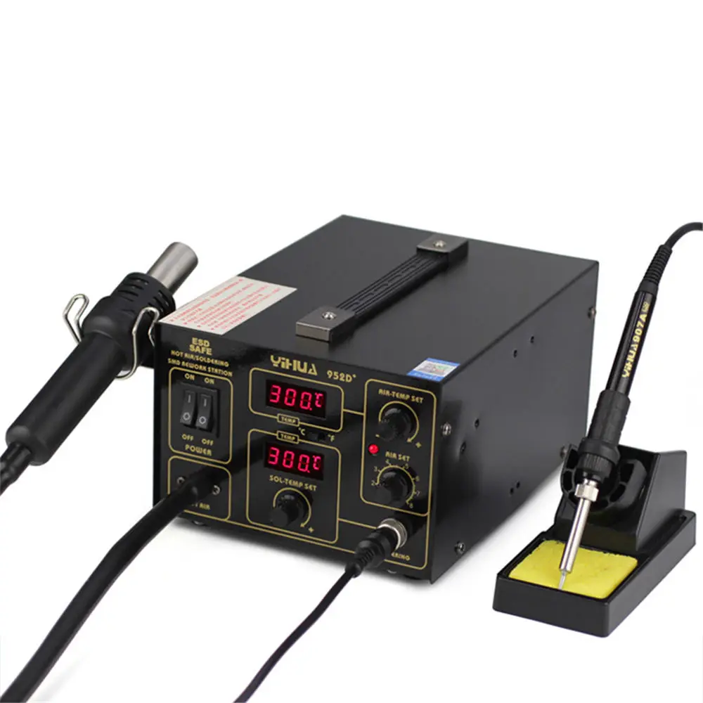 952D+ SMD паяльная станция Тип насоса фена Цифровой паяльник 2 в 1 BGA паяльная станция горячего воздуха