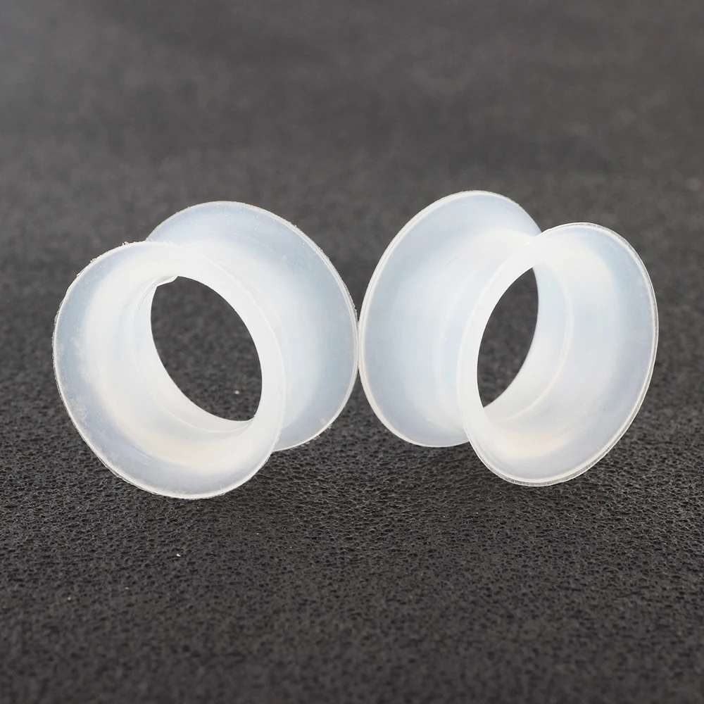 JUNLOWPY Clear Soft Silicone Flesh Tunnel 6g Ear Expander Stretching Earlets 00g Plug Gauges Kit Piercing Cartilage Mix 12 Sizes