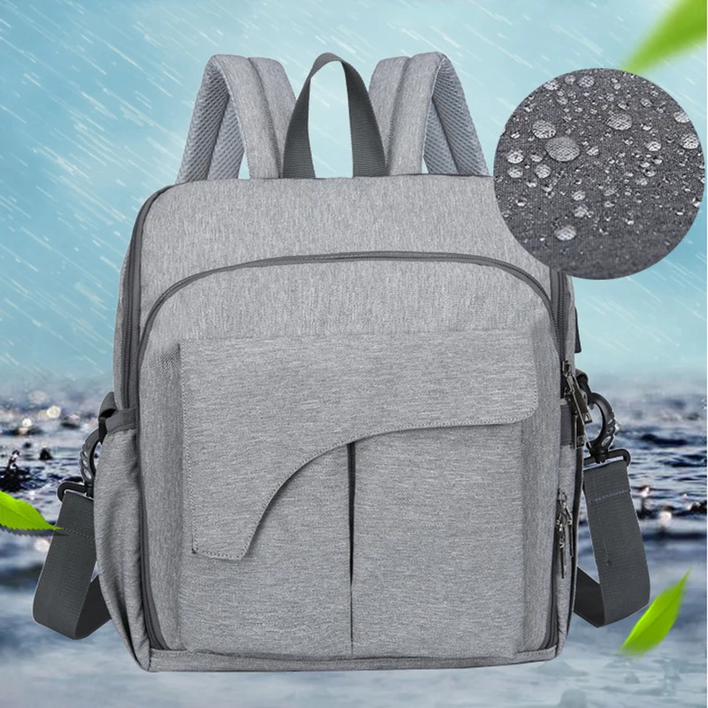 

Multi-function Fashion USB Mummy Nappy Bag Large Capacity Stroller Bag Travel Backpack For Mom Baby Waterproof Outdoor Bag