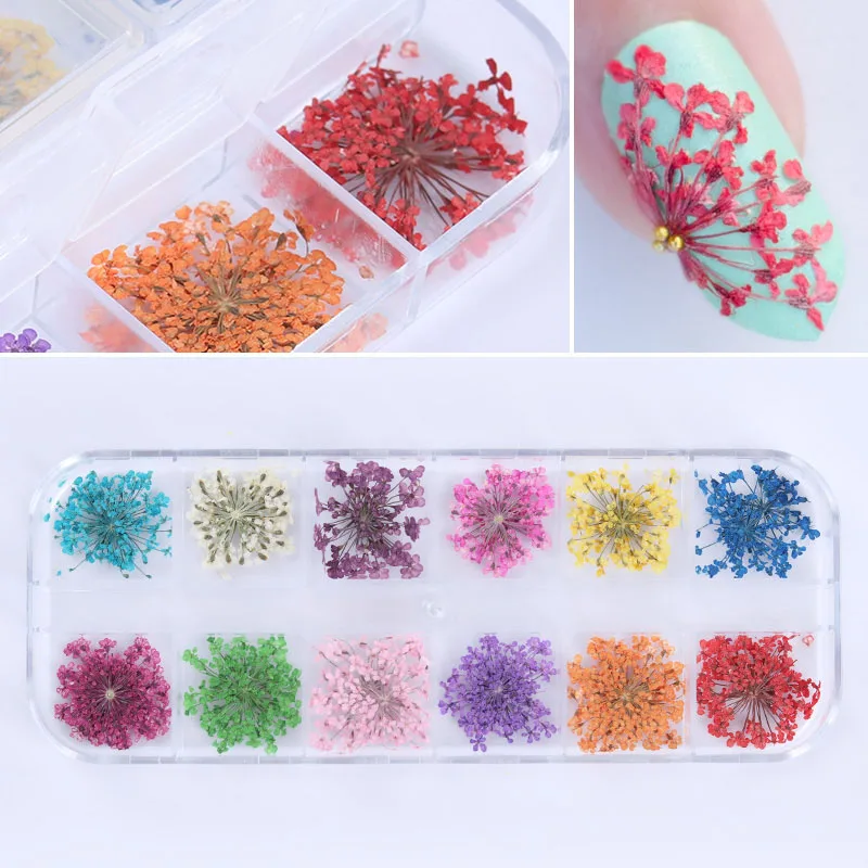 1 коробка для ногтей 3D украшение DIY микс сушеных цветов прекрасные пять лепестков наклейки для ногтей цветы для маникюра украшения для ногтей красота - Цвет: Pattern J
