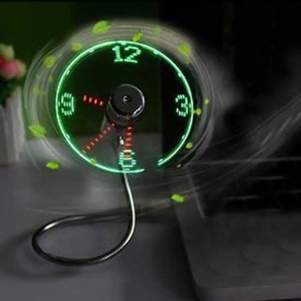 Usb маленький вентилятор Usb Красочный веер часы-вентилятор Usb флэш-вентилятор Usb вентилятор для монтажа Usb креативный вентилятор в форме часов