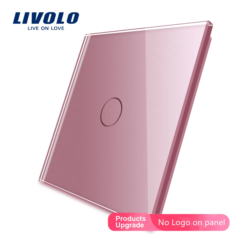 Livolo роскошные разноцветные свадебные туфли с отделкой жемчугом и прозрачными стразами в виде Стекло, только в том случае, Панель, с переключением между дальним и Стекло Панель для 1 Gang настенный сенсорный переключатель, C7-C1-17/8/9, без логотипа