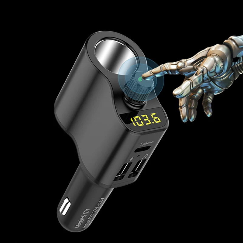 Универсальное многофункциональное автомобильное зарядное устройство Dual usb type C Bluetooth 3.1A быстрая зарядка автомобильное зарядное устройство u-диск Воспроизведение HD декодирование FM