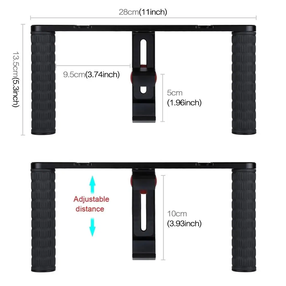  PULUZ 4 in 1 Live Broadcast LED Selfie Light Smartphone Video Rig Handle Stabilizer Aluminum Bracke