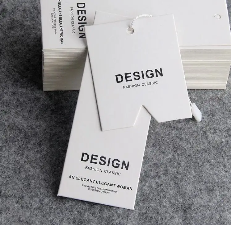Customized 1000pcs Print brand name/Design Hang Tags Paper tags for garment clothes/shoes/bags