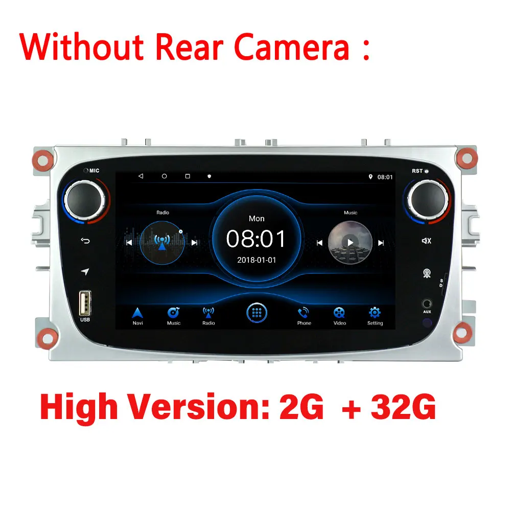 2G 32G no Camera LeeKooLuu 2 Din android 8,1 Авторадио " 1024*600 hd-навигатор для автомобиля 2G ram gps Wifi автомобиль Multimdeia для Ford Focus 2 Max Mondeo Kuga - Цвет: 2G 32G no Camera