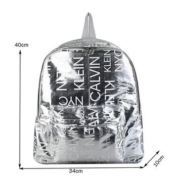 

2020 Trend Women Men Hologram Backpack Cool Laser Daypacks Letter School Student Bag PU Leather Holographic bags Hip-hop