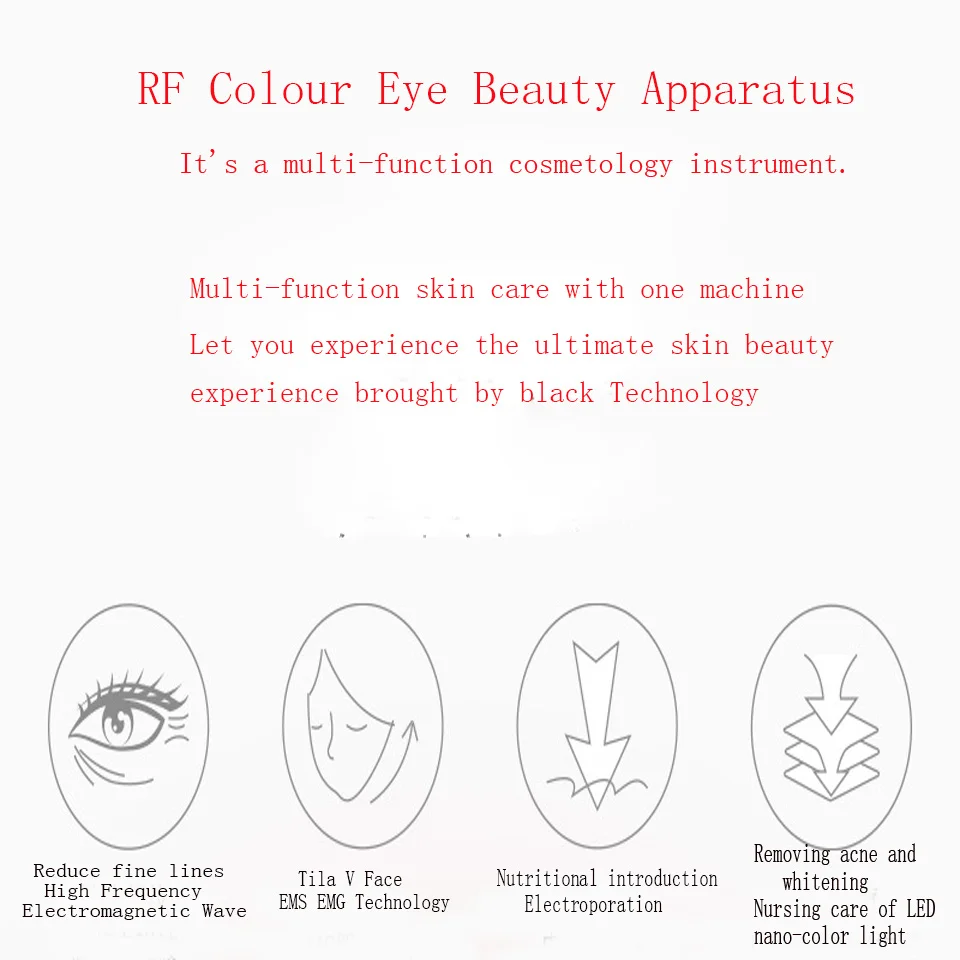 Радиочастотный косметологический аппарат для красоты глаз цветной кожи удаление микропоток EMS и морщин в мешках для глаз