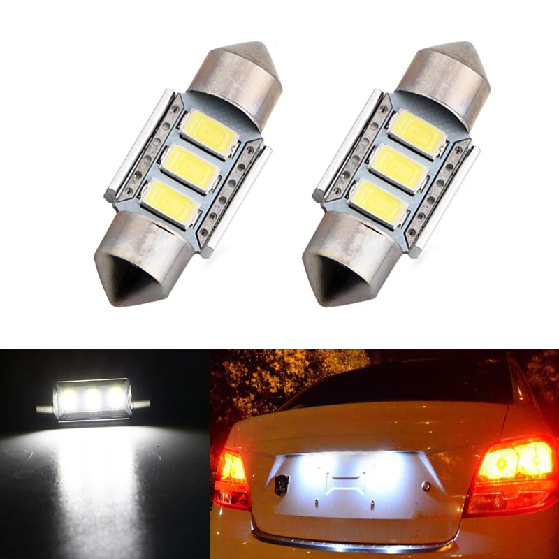 2x светодиодный CANbus C5W лампы 5630SMD подсветка номерного знака для Volvo S40 V50 V70 C30 C70 70 s80