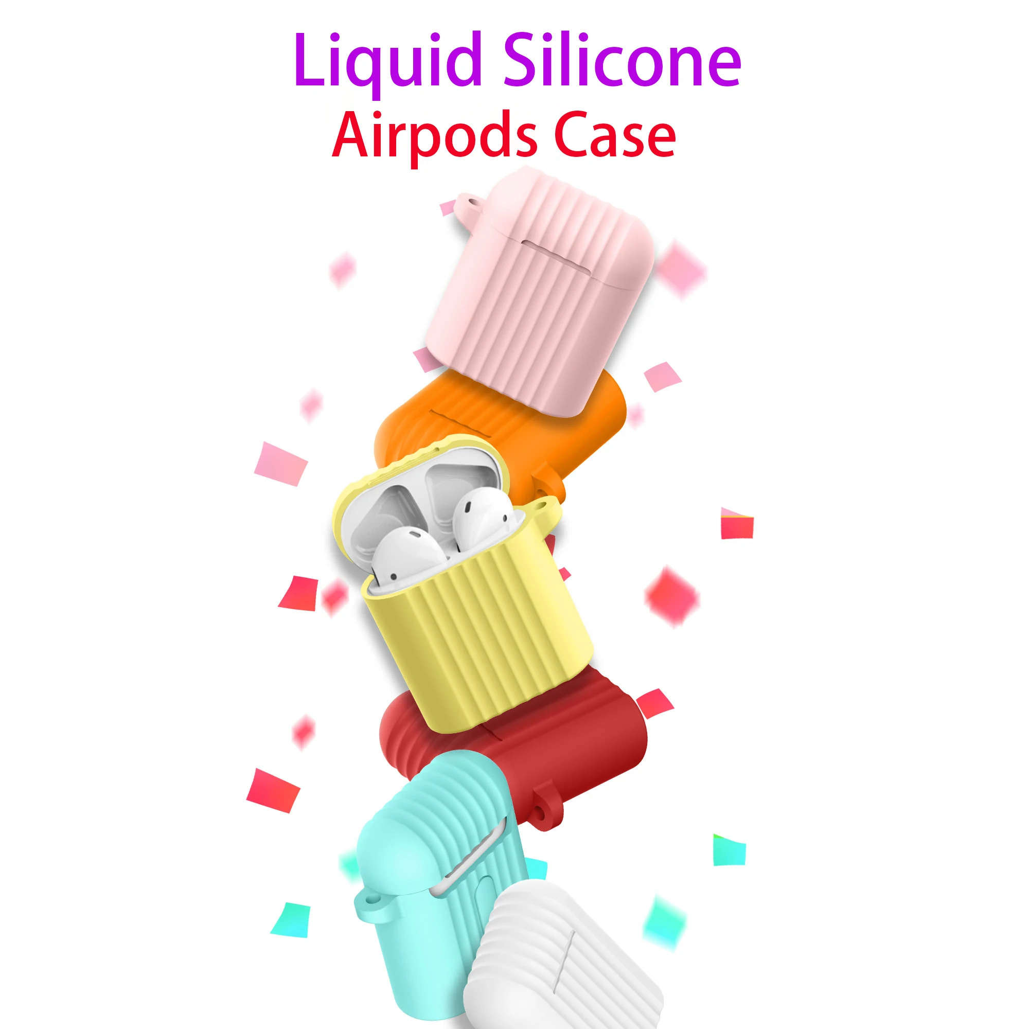 

Liquid Silicone Case For Original Apple Airpods 1 2 Case Soft Trunk Cartoon Cute Cover For Apple Air pods Case Accessories Coque