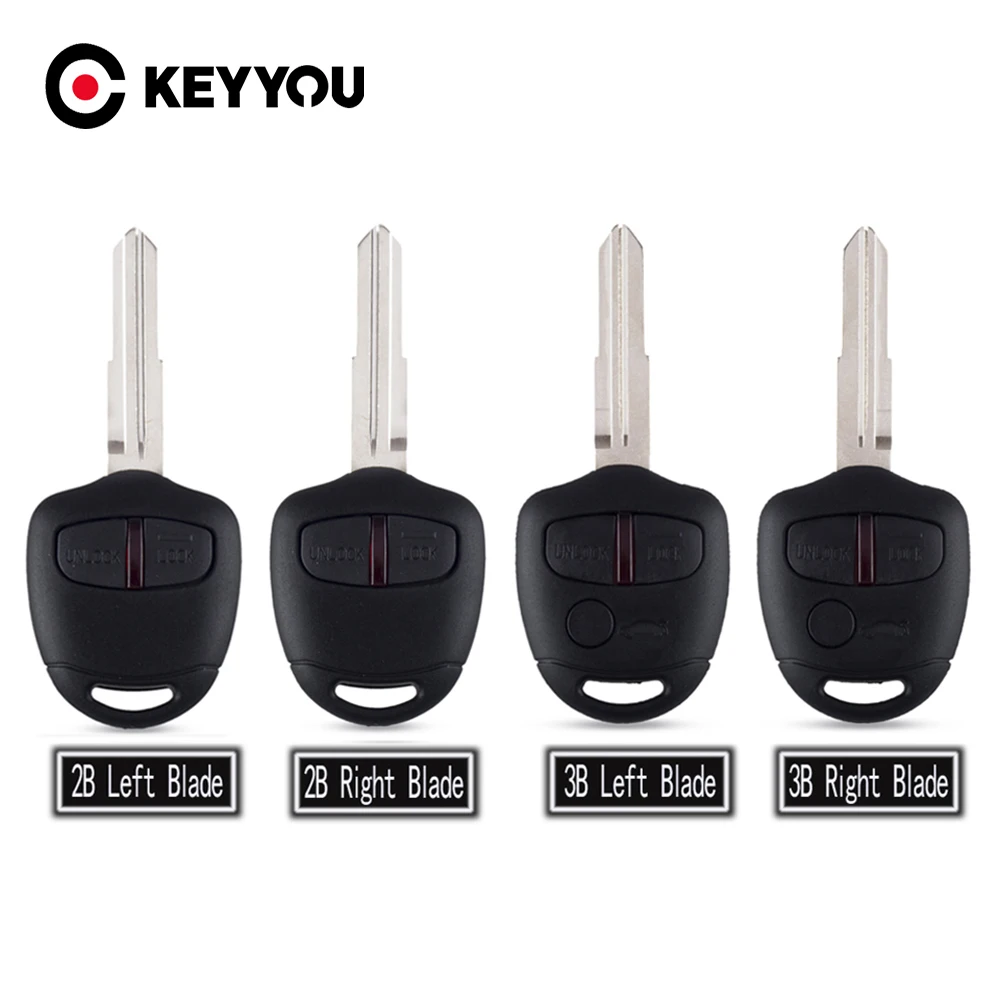 

KEYYOU 30x для Mitsubishi Grandis правое/левое лезвие 2/3 кнопки MIT11/MT18 транспондер автомобильный корпус для дистанционного ключа Fob чехол