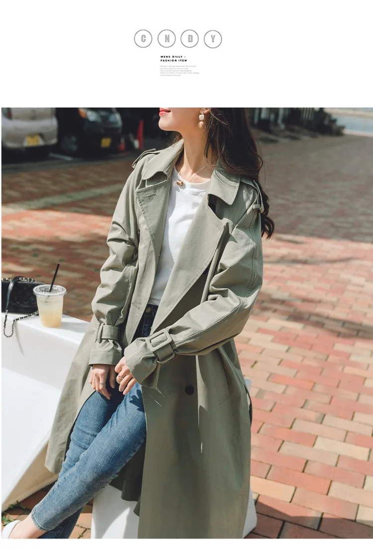 Main Push New Style Spring New Style Korean-style WOMEN'S Wear behind Embroidered Trench Coat
