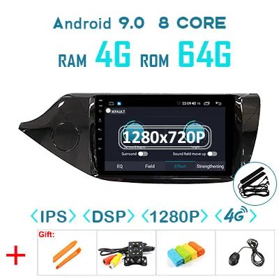 4G 64G Android 9,0 1280P Carplay автомобильное радио для Kia Ceed JD 2013- gps навигация DSP ips экран Аудио стереосистемы без DVD плеера - Цвет: 9.0 4G 64 DSP 1280P