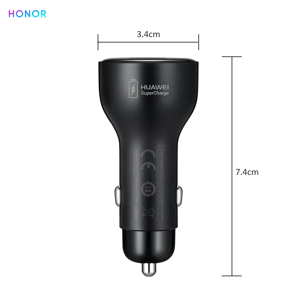HONOR SuperCharge автомобильное зарядное устройство для мобильного телефона 4,5 V 5A 22,5 W выход двойной USB 5A USB-C кабель для HONOR 10/V10 HUAWEI Mate30/20/10