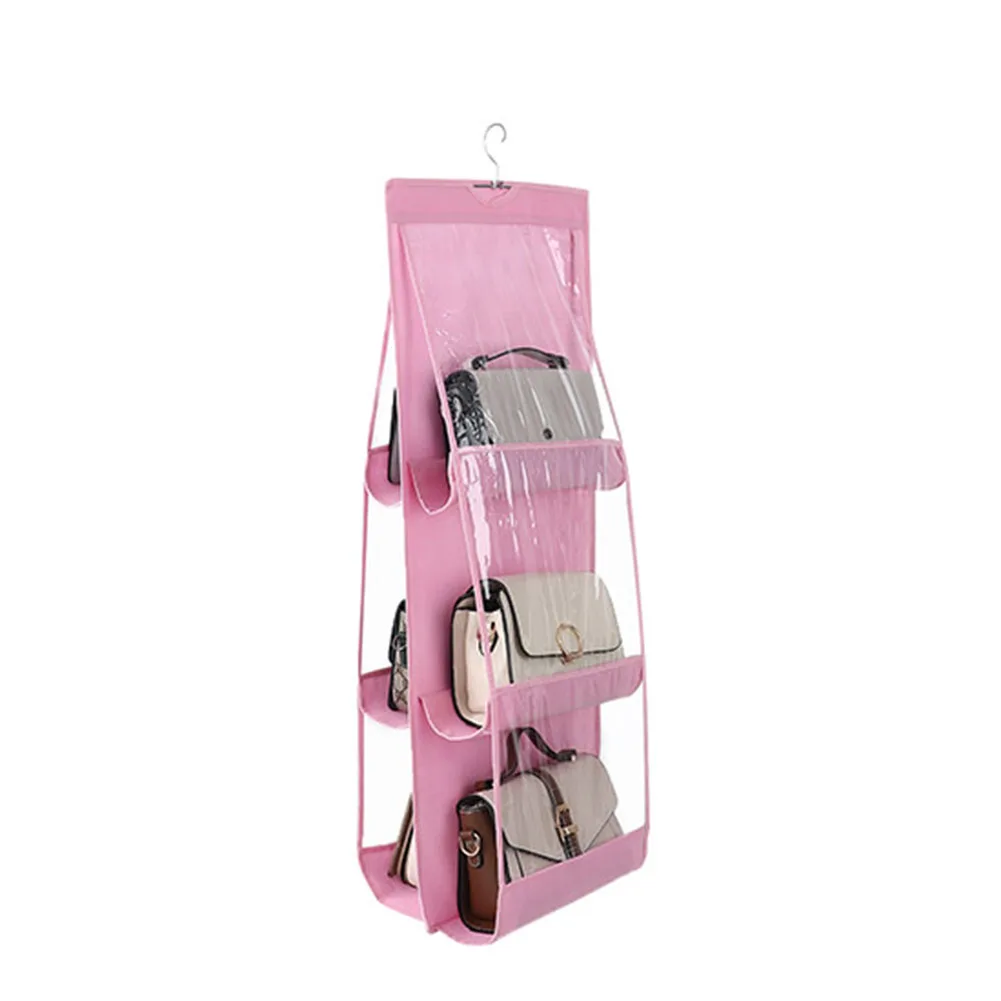 6/8 Pockets Hanging Purse Handbag Organizer Shelf Tote Bag Storage