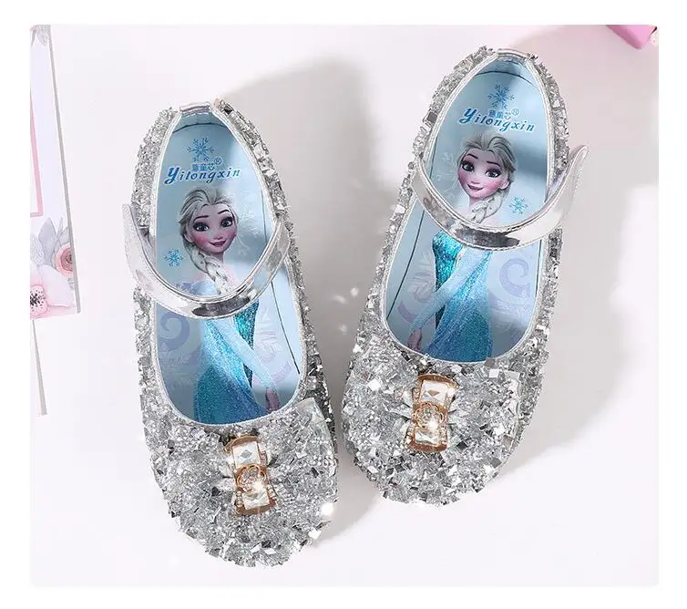 Hot Snow Queen Princess Girl Sandals Children's Pink Diamond Shoes Students Dance Shoes Size 23-36 Kids Sandal