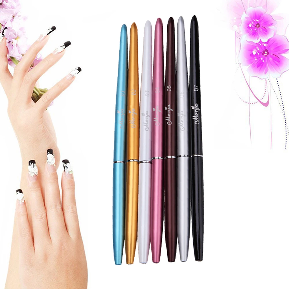 7 видов стилей металлический дизайн ногтей акриловая ручка УФ-гель удлинитель