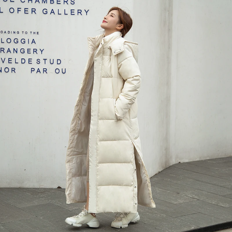 X-Long Parkas Female Winter Solid Plus Size Thick