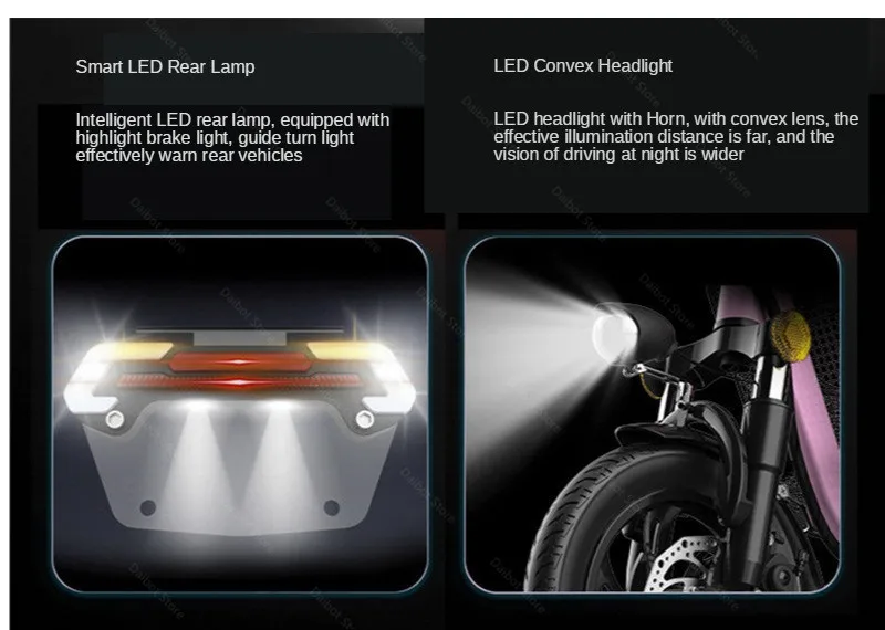 Kick Scooter Electric Electric Bicycles Mini 12 Inch 400W 48V Portable Folding Electric Bike Removable BatteryPet BasketGPS (11)