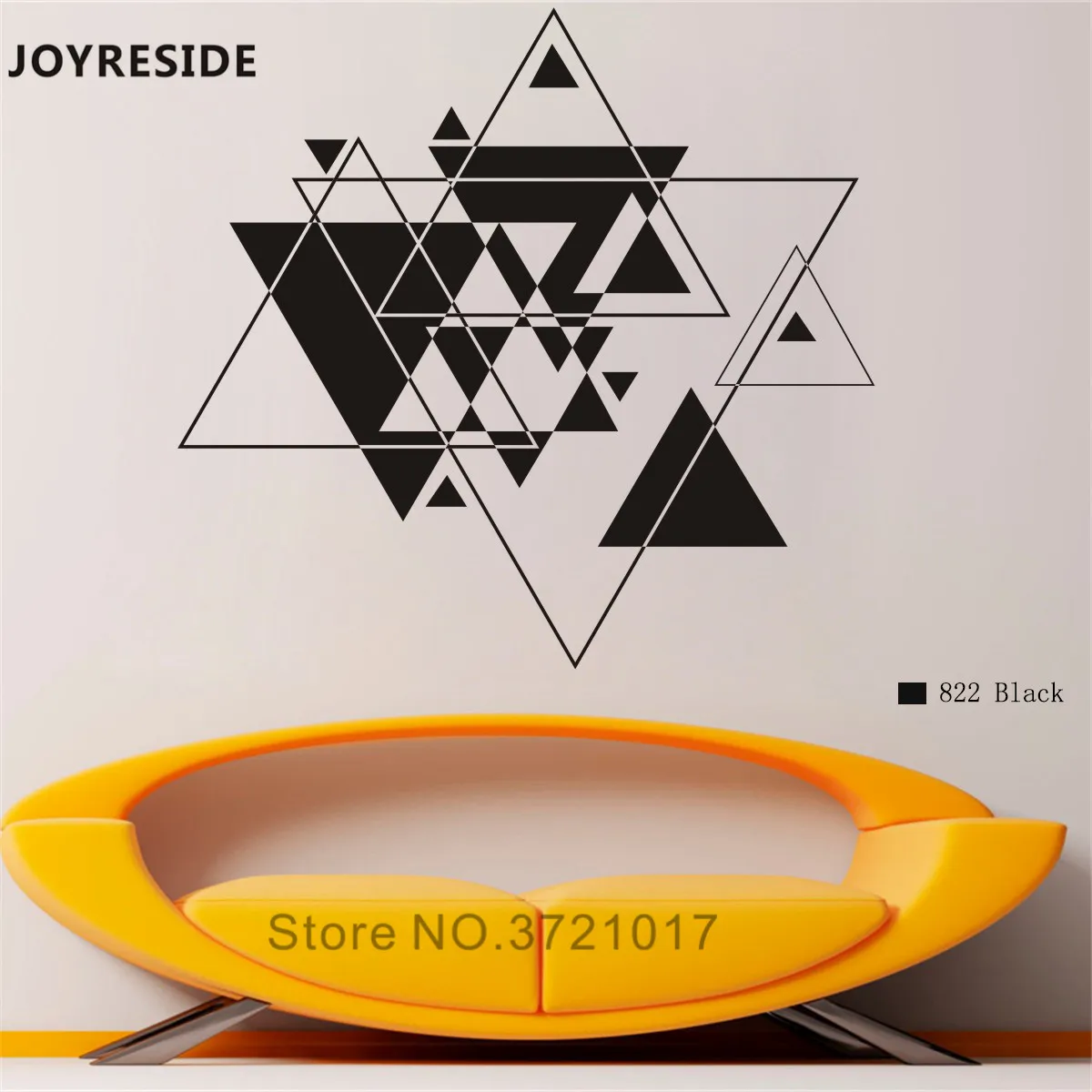 Joydware, треугольники, настенные наклейки, Геометрическая Наклейка на стену, Mid Century, виниловый Декор для дома, модный Декор для спальни, дизайн интерьера, A866