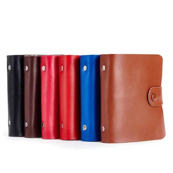 

1 Piece Leather New Split Leather Men Business Credit Card Holder Fashion Women Card Holders Large Capacity Purse 60 Slots