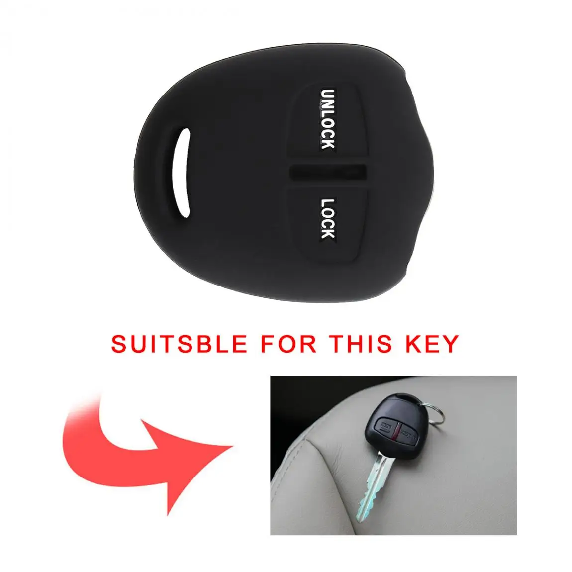 Key Case 2 Buttons Silicone Car Key Case Protector Holder Fit for MITSUBISHI Triton Pajero Outlander ASX Lancer MIT8 Lama 2008-2012