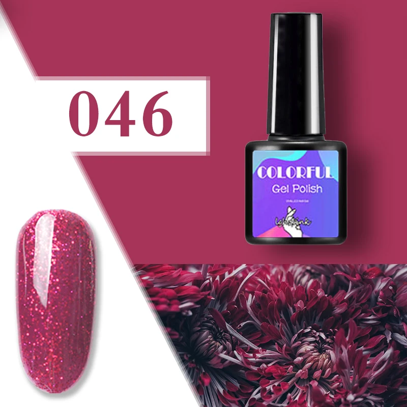 046 Lghzlink 7,5 мл Гель-лак для ногтей Vernis/УФ полуперманентный светодиодный гель для наращивания ногтей голографический Гель-лак для ногтей Gellack Nails Art - Цвет: 046