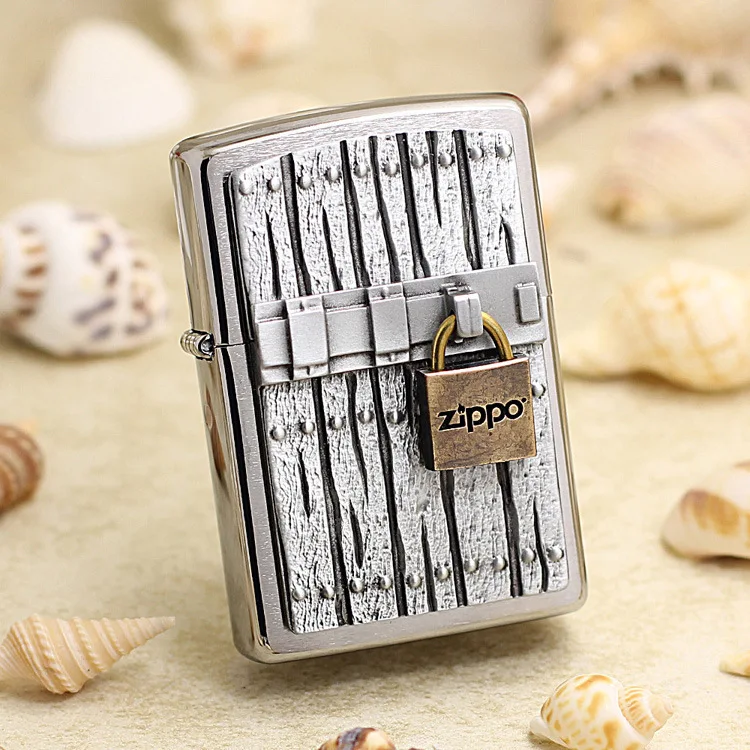 

Genuine Zippo oil lighter copper windproof 3D Zipper Lock Armor cigarette Kerosene lighters Gift With anti-counterfeiting code