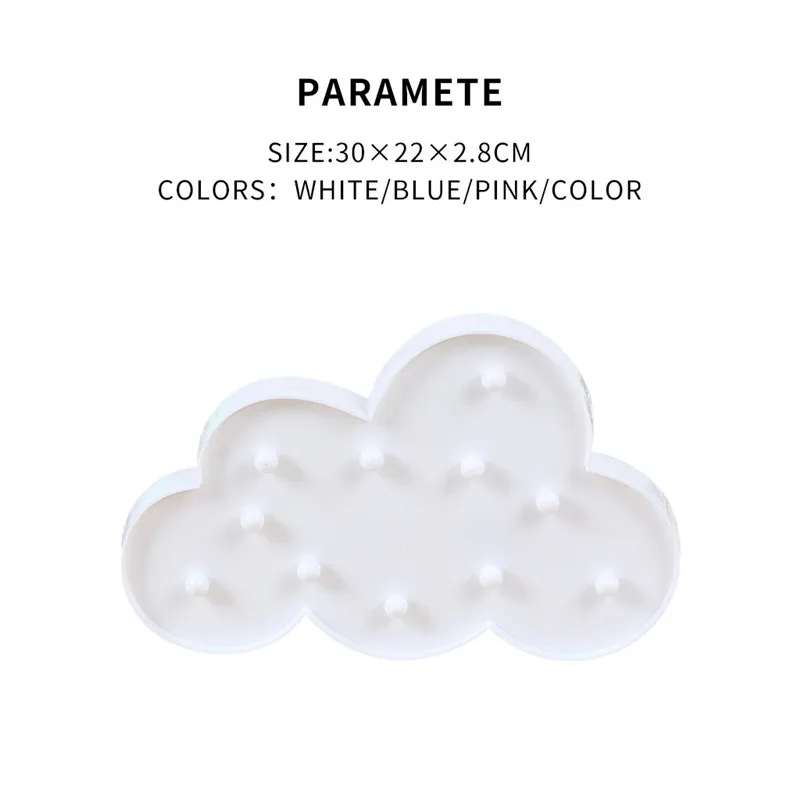 Cloud Lamp Shade Sign Night Light Children Bedroom Home Decoration Lamps lampe de chevet #3N08 (2)