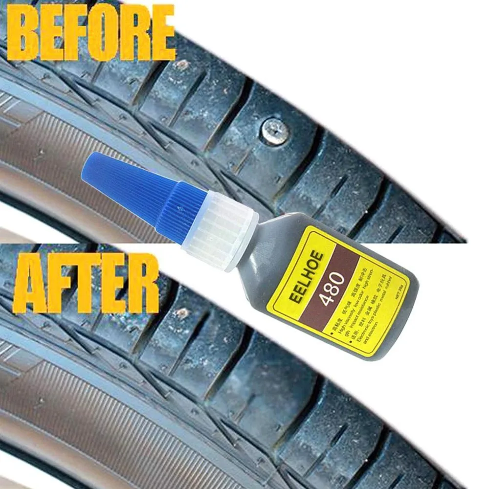 Mighty Tire Repair клей для шин, прокол, герметик, клей для велосипеда, автомобиля, ремонт шин, пластырь, резиновый цемент, клей для шин, трубка, пластырь, клей, 20 мл