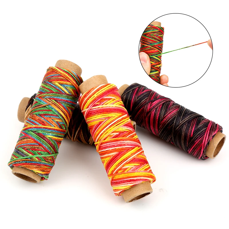 LMDZ Leather Waxed Thread 1Pcs 12/30/50m 150D DIY Hand Polyester Stitching Thread Multicolor For DIY Handicraft Sewing Tools
