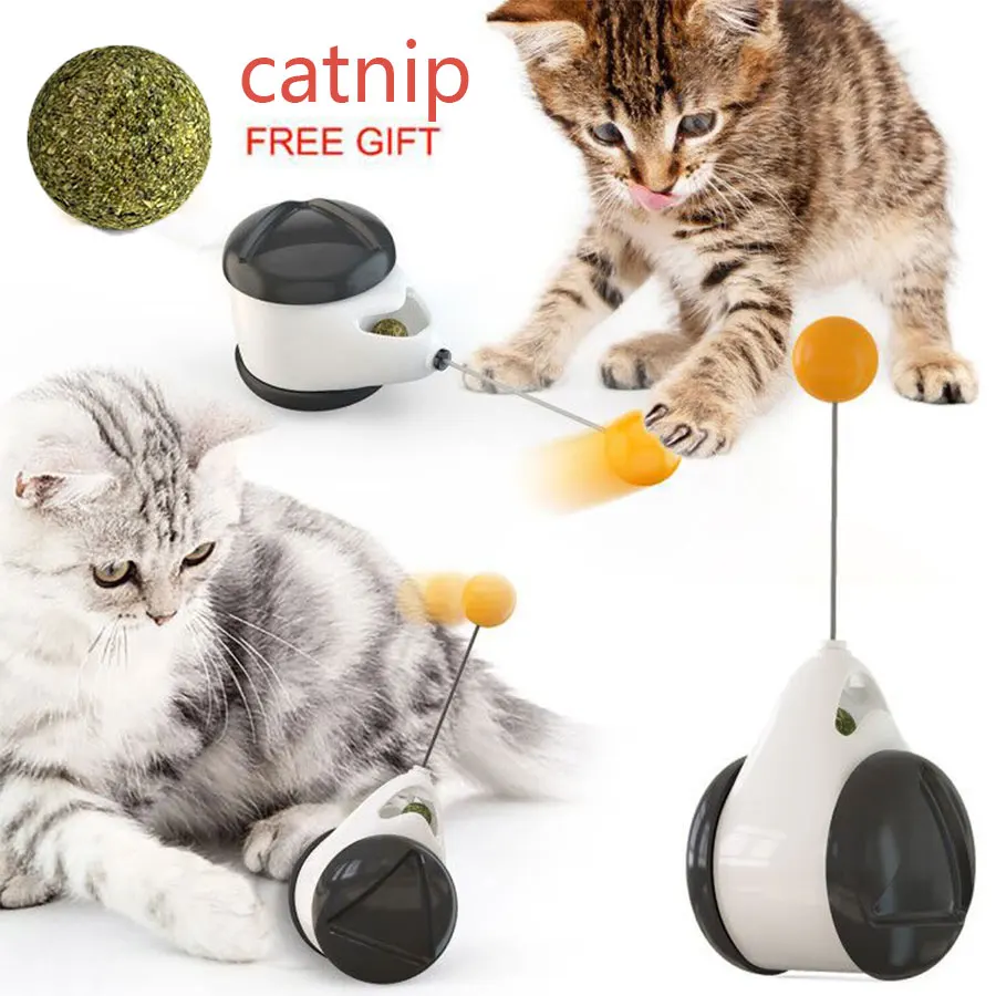 

Pet Cat Toys with Wheels Automatic No Need Recharge Cat Balls 360 Degree Self Rotating Ball Toy Interactive Rotating Cat Toy