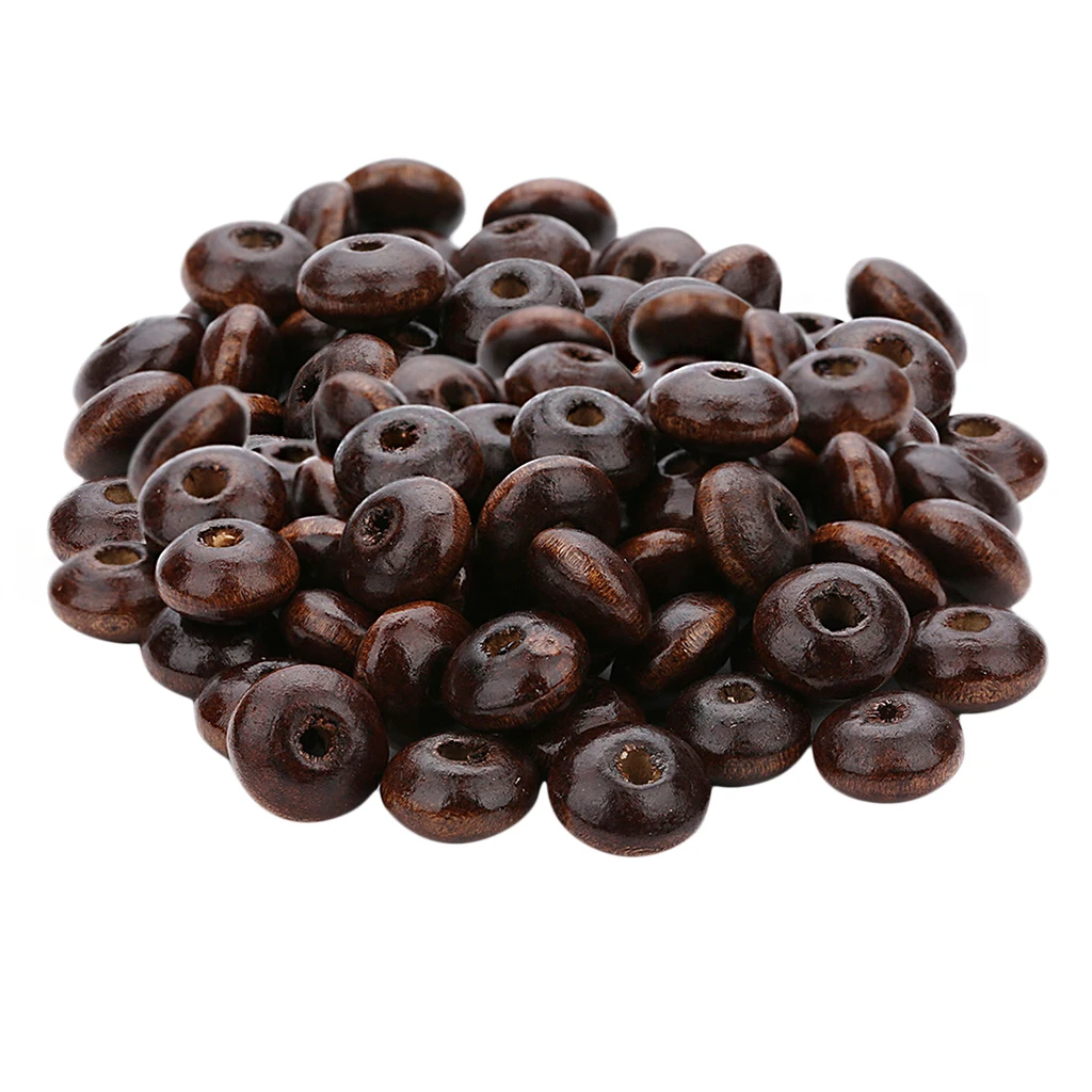 200 Pieces 3mm Large Hole Natural Wooden Abacus Beads Bulk Lots for Jewelry Making Craft DIY Macrame Bracelet Necklace