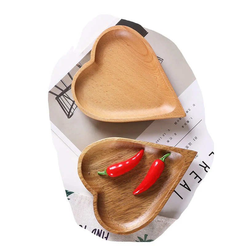 Home Creative Wood Pan Plate Fruit Dishes Saucer Tea Tray Dessert Dinner Bread Wood Plate Tea tray cake plate