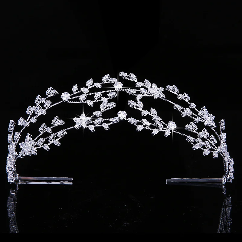 Тиары и короны HADIYANA великолепный темперамент невесты свадебные украшения для волос женские вечерние головные уборы Цирконий BC4891 Корона принцесса