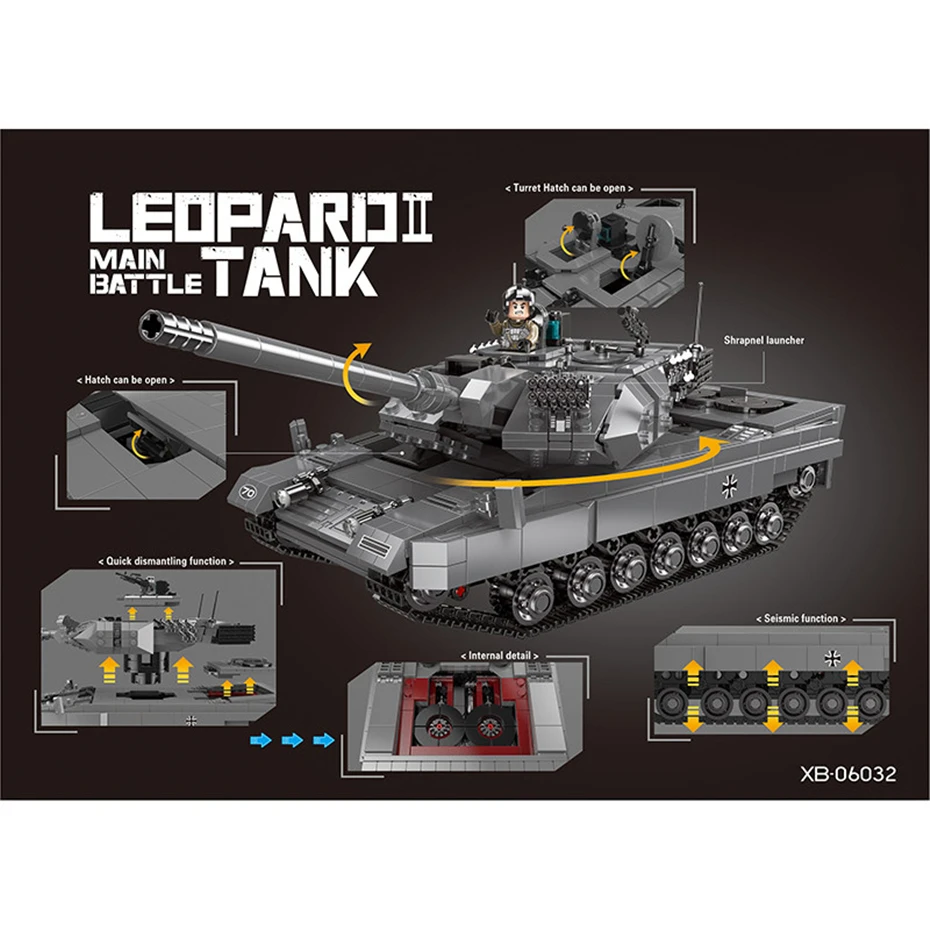 XINGBAO 06032 Военная серия 1426 шт. LEPOARD II Основные боевые танки строительные блоки кирпичи классический танк модель строительные наборы