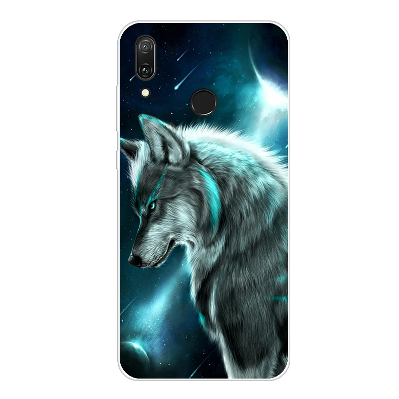 For Coque Huawei Y7 Case Phone Cover Soft Silicone Printing Back Case Fundas For Huawei Y7 Y 7 Y7 Pro Cover TPU - Цвет: Светло-голубой