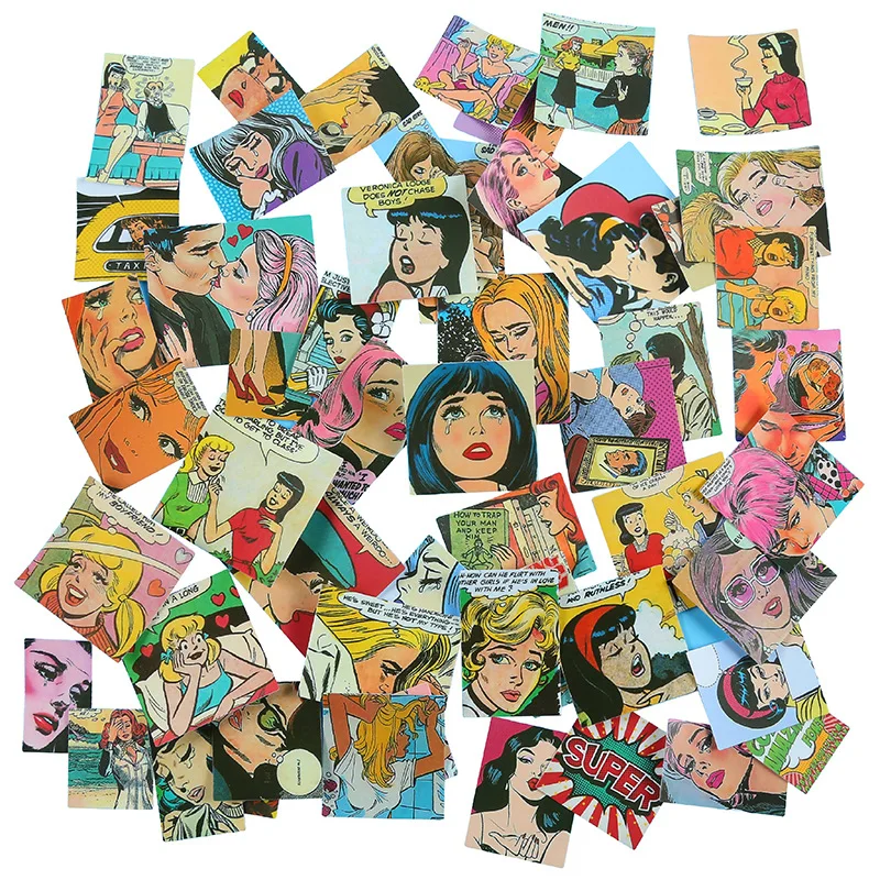 Nostalgic Vintage Poster Stickers DIY Scrapbooking Album Junk Journal Diary Appy Planner Decorative Stickers 54Pcs decorative stickers,diary stickers