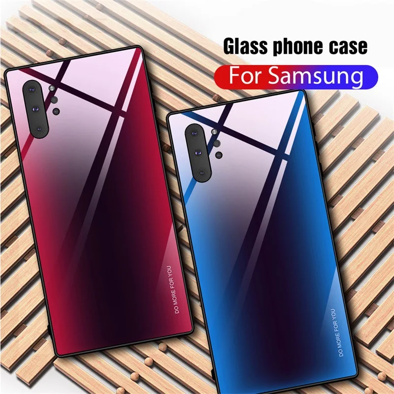 Чехол для samsung Galaxy A50 A70, Роскошный Жесткий чехол из закаленного стекла с градиентной задней крышкой для SAM A10 A30 A50 A70 NOTE10 S10 S10 PLUS