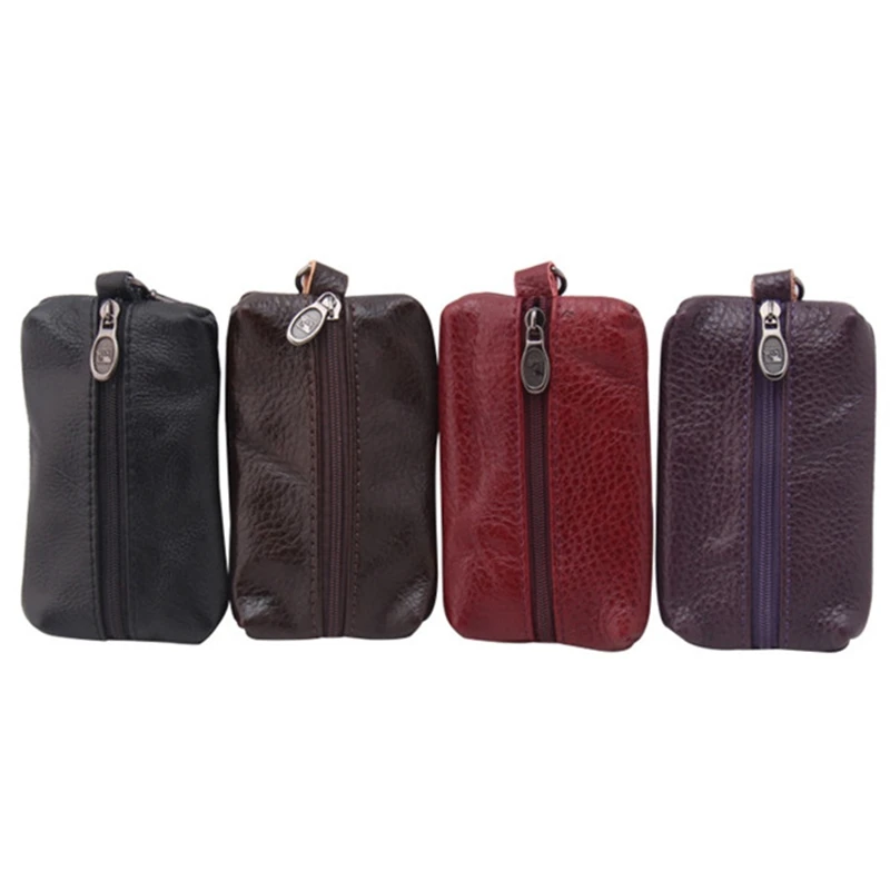 

Women Key Holder Organizer Pouch PU Keychain Men Cow Split Car Key Bag Wallet Housekeeper Key Case Pouch