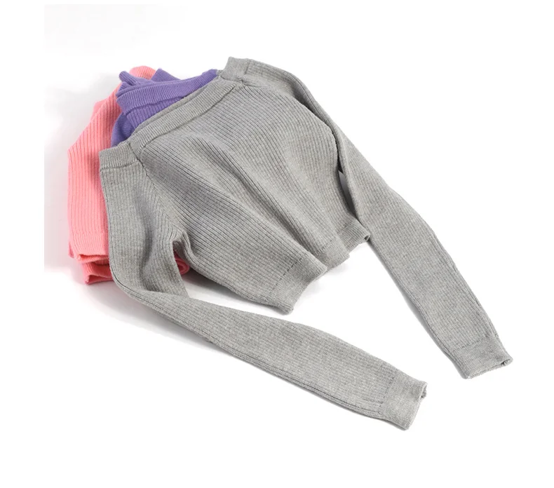Mädchen Ballett Tanz Pullover Elastische Flache Schulter Pullover Teen Kinder Herbst Winter Tanz Pullover Langarm Strickwaren – Detail 9