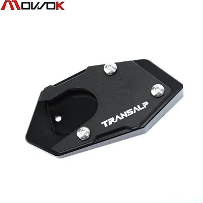TRANSALP Black Для Honda XLV 600 650 700 TRANSALP/DOMINATOR NX 650/FMX 650 CNC боковая подставка увеличитель пластина подставка увеличение расширение - Цвет: TRANSALP Black