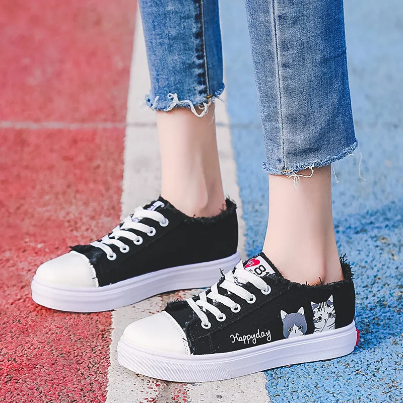 Reputation1 Flat Womens Spring Canvas Shoes Female Korean White Shoes Breathable Literature Student Shoes Female Foreign