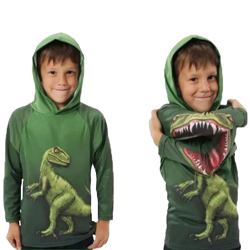 Miglior Jimiko Ragazzi Dinosauri T shirt Primavera e in Autunno Per Bambini Con Cappuccio A Maniche Lunghe Maglione Bambini Vestiti della Parte Superiore di 100% Cotone Felpa Con Cappuccio della Maglietta
