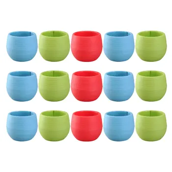 

10pcs Watering Pot Colorful Planter Round Plastic Plant Flower Pot Home Decor
