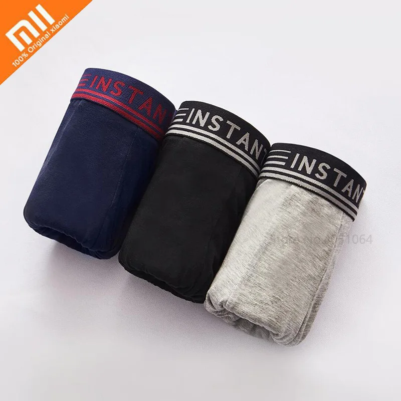 3PCS XXL Оригинальные антибактериальные дышащие трусы-боксеры Xiaomi Instant me удобные хлопковые трусы мужские Трусы - Цвет: 3PCS XXL