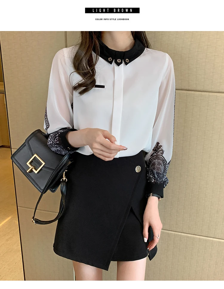 silk blouses New elegant Women's Blouses embroidery white shirts 2021 Spring long sleeve Casual Tops Shirts Blusas Mujer long sleeve blouse