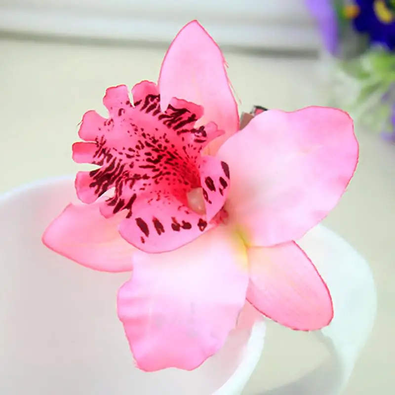alice headband 1PC New Butterfly Orchid Hair Clips Flowers Women 18 Colors Fashion Hot Gift Sand beach Fake Handmade Chic Sweet and sexy mini hair clips Hair Accessories